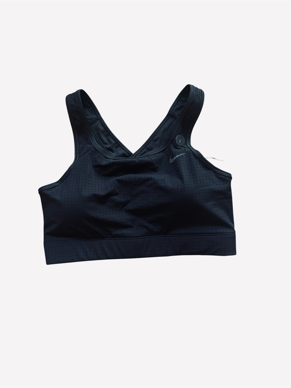 NWT Nike Black Perforated Racerback Sports Bra Women’s Size L